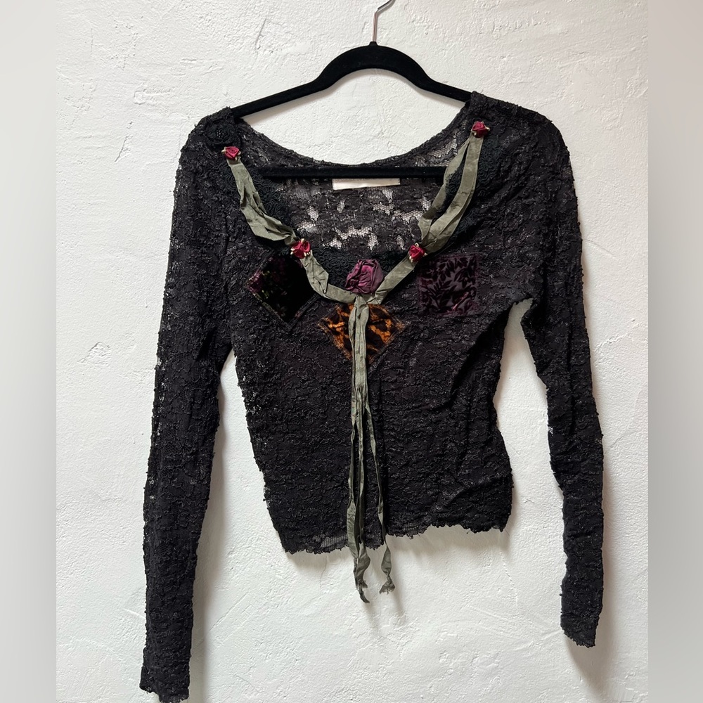 Crochet flower blouse